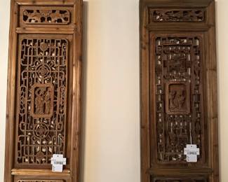 Antique Wooden Window Panel (B) , Antique Wooden Window Panel (C)