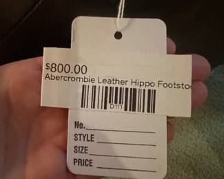 Abercrombie Leather Hippo Footstool 