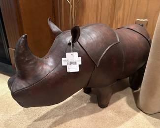 Abercrombie Leather Rhino Footstool 