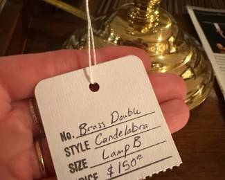 Brass Double Candelabra Lamp B