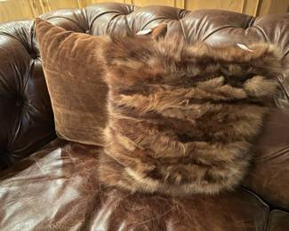 Faux fur decorative pillows
