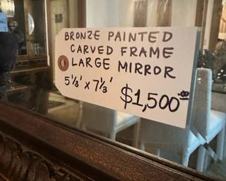 Bronze Painted Carved Frame Large Mirror