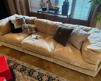 Vtg. Hudson's modular sofas, Faux Fur Pillows