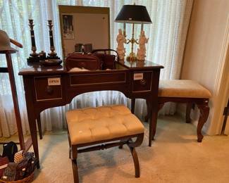 Candlestick Holders, Vanity with Stool 