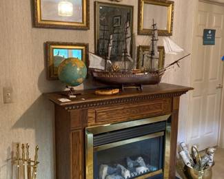 Fireplace tool set, Standing Electric Fireplace, 1940's Cram Universal Terrestrial 9