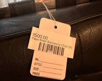 Faux Knoll Barcelona Chair (A) , Faux fur decorative pillows 