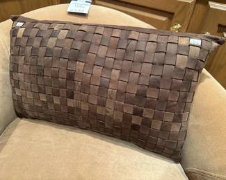 Decorative woven leather pillows  