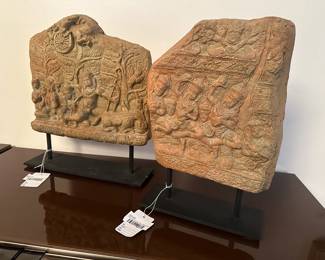 Thai Terracotta Bas Relief (A) , Thai Terracotta Bas Relief (B) 