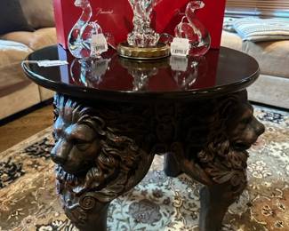 Design Toscano Lord Raffles Lion Table ,  Baccarat 2013 Zodiac Snake A , Baccarat 2013 Zodiac Snake B, Val Saint Lambert Eagle 