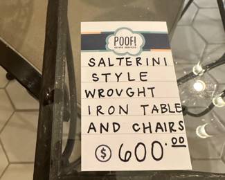 Salterini style wrought iron table set 