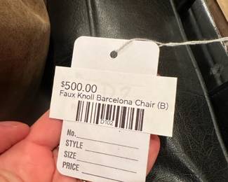 Faux Knoll Barcelona Chair (B) 