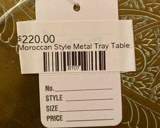 Moroccan Style Metal Tray Table