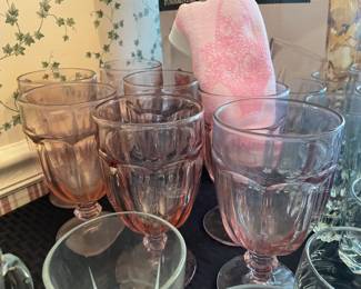 pink stemware