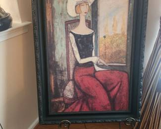 BEAUTIFUL PORTRAIT PAINTING WELL MADE AND BEAUTIFULLY FRAMED on Easel $200
