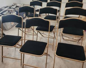 MCM Black Velvet Folding Chairs (12)  $25 each