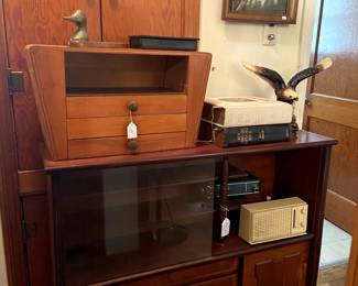 MCM glass-front cabinet! Great storage, too!