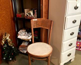 Tall, narrow lingerie chest. More vintage Christmas.