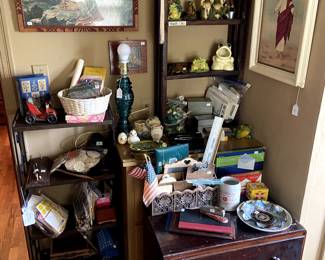 lots of small chests and shelf units. Oh! and lots of frog collectibles!