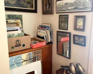 YES! More art. A lot of original paintings on canvases to be framed (or not) and various print pages to frame. Also—Vintage calendars.