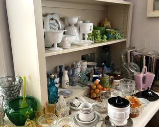 Milk glass, amber glass, and more!