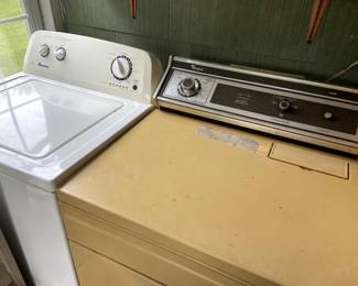 Harvest gold gas dryer and newer washer.