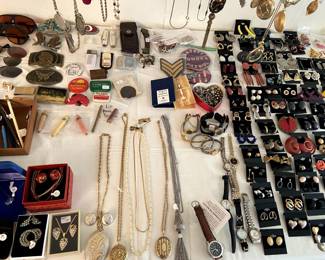 Also, belt buckles, patches, a few knives and lighters.