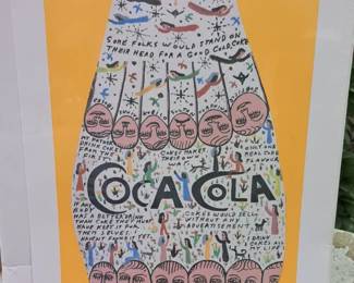 Signed "Coca Cola" Howard Finster print