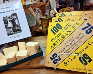 St. Joseph Mo and area collectibles. "Artesian Ice" and "Lye Soap and Sad Irons A Living Historry of Northwest Missouri"