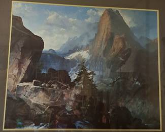 Much framed artwork. 