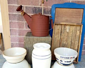 Primitives and stoneware. 