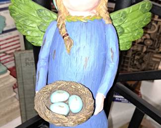 Resin figurines. Laura Benge "Small Beginnings Garden Angel" w/ stand