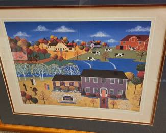 Pair Colleen Sgroi framed prints. "Country Inn"