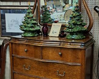 Much, much antique, Mid Century and modern furniture. Antique oak dresser with mirror and 3 hidden drawers