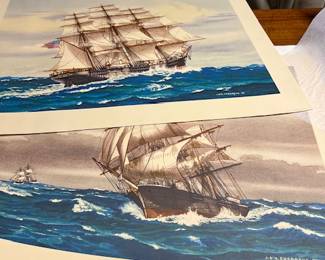 Vintage Ship Lithographs by  J.O.H. Cosgrave II