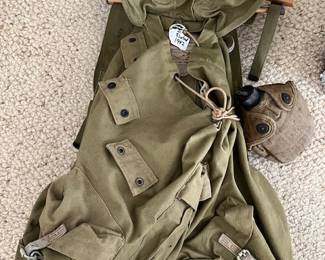 1942 military back pack...water holder