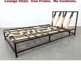 Lot 1542 Designer Buckle Strap Chaise Lounge Chair. Iron Frame. No Cushions. 