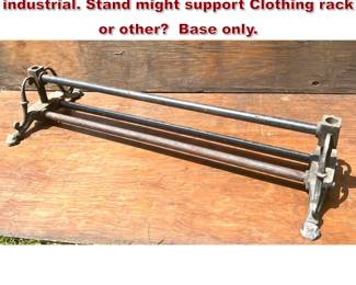 Lot 1503 Vintage Heavy Base Stand. industrial. Stand might support Clothing rack or other Base only.