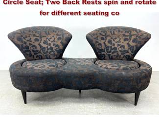 Lot 1563 Modernist Decorator Sofa. Three Circle Seat Two Back Rests spin and rotate for different seating co