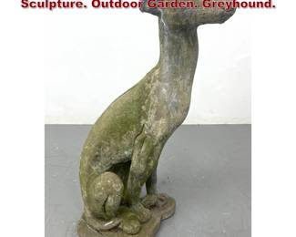 Lot 1474 Tall Concrete Whippet Dog Sculpture. Outdoor Garden. Greyhound.