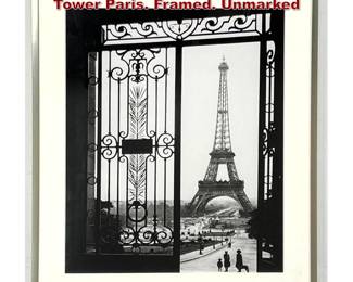 Lot 1434 Large Format Photograph Eiffel Tower Paris. Framed. Unmarked