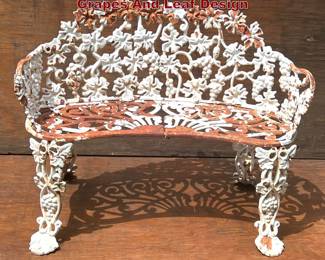 Lot 1501 Cast Iron Garden Bench With Grapes And Leaf Design