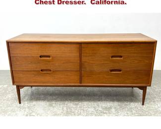 Lot 1252 Brown Saltman 6 Drawer Low Chest Dresser. California. 