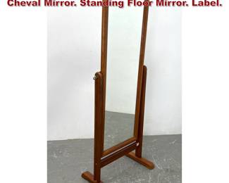 Lot 1276 GOODWOOD Modernist Teak Swivel Cheval Mirror. Standing Floor Mirror. Label.