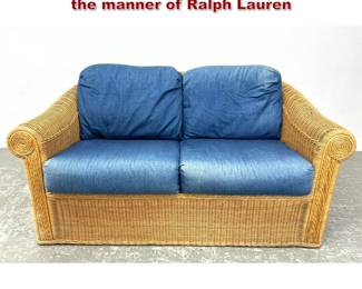 Lot 1380 Henry Link Wicker 2 Seat Sofa in the manner of Ralph Lauren 