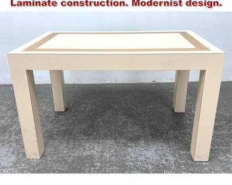 Lot 1298 Oak inlay parsons dinning table, Laminate construction. Modernist design. 