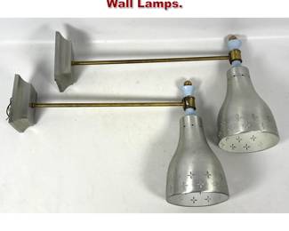 Lot 1737 Pair Industrial Style Aluminum Wall Lamps. 