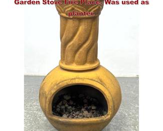 Lot 1490 Composition Pottery Outdoor Garden Stove Fire Place. Was used as planter.