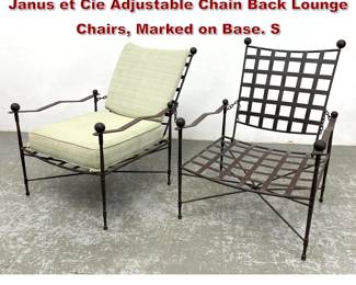 Lot 1533 Pair Mario Papperzini Amalfi for Janus et Cie Adjustable Chain Back Lounge Chairs, Marked on Base. S