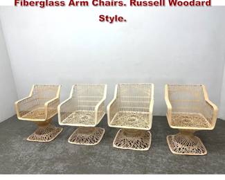 Lot 1519 Set 4 Mid Century Modern Spun Fiberglass Arm Chairs. Russell Woodard Style. 