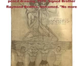 Lot 1263 Vintage Black Panther Power pencil drawing. 1970. Signed Brother Raymond Bedlles. Unframed. No more